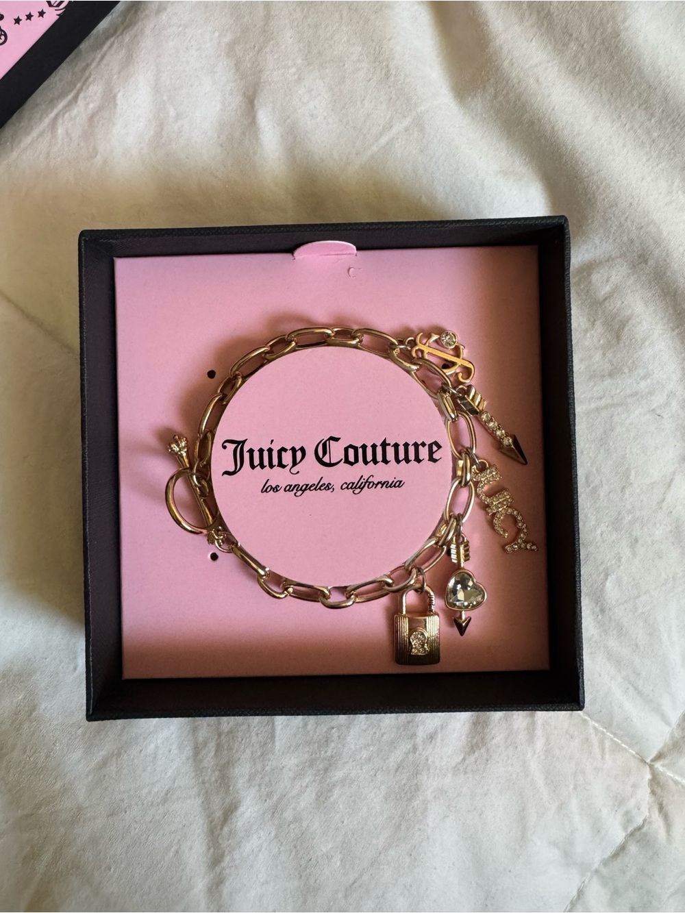 Juicy Couture Gold Charm Bracelet with Charms